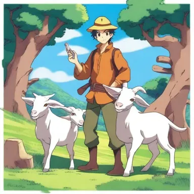 In the anime series, the protagonist is a goatherd who embarks on a thrilling adventure with his magical goats.