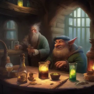 In the fantasy world of the story, the magical creatures would gather in taverns to sip on highballs filled with enchanted potions.