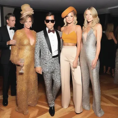 The fashion-forward partygoers at the gala chose to drink highballs while showcasing their stylish attire.