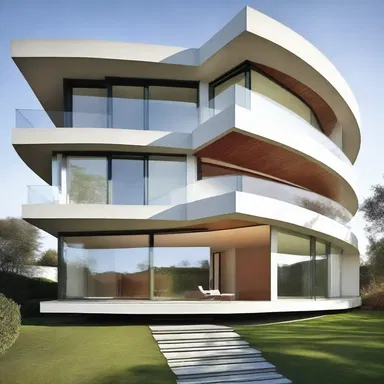 The modern house design was inspired by the arrangement of electron shells in an atom.