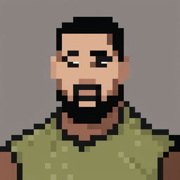 This is a 32x32 pixel art of Drake, the famous Canadian rapper