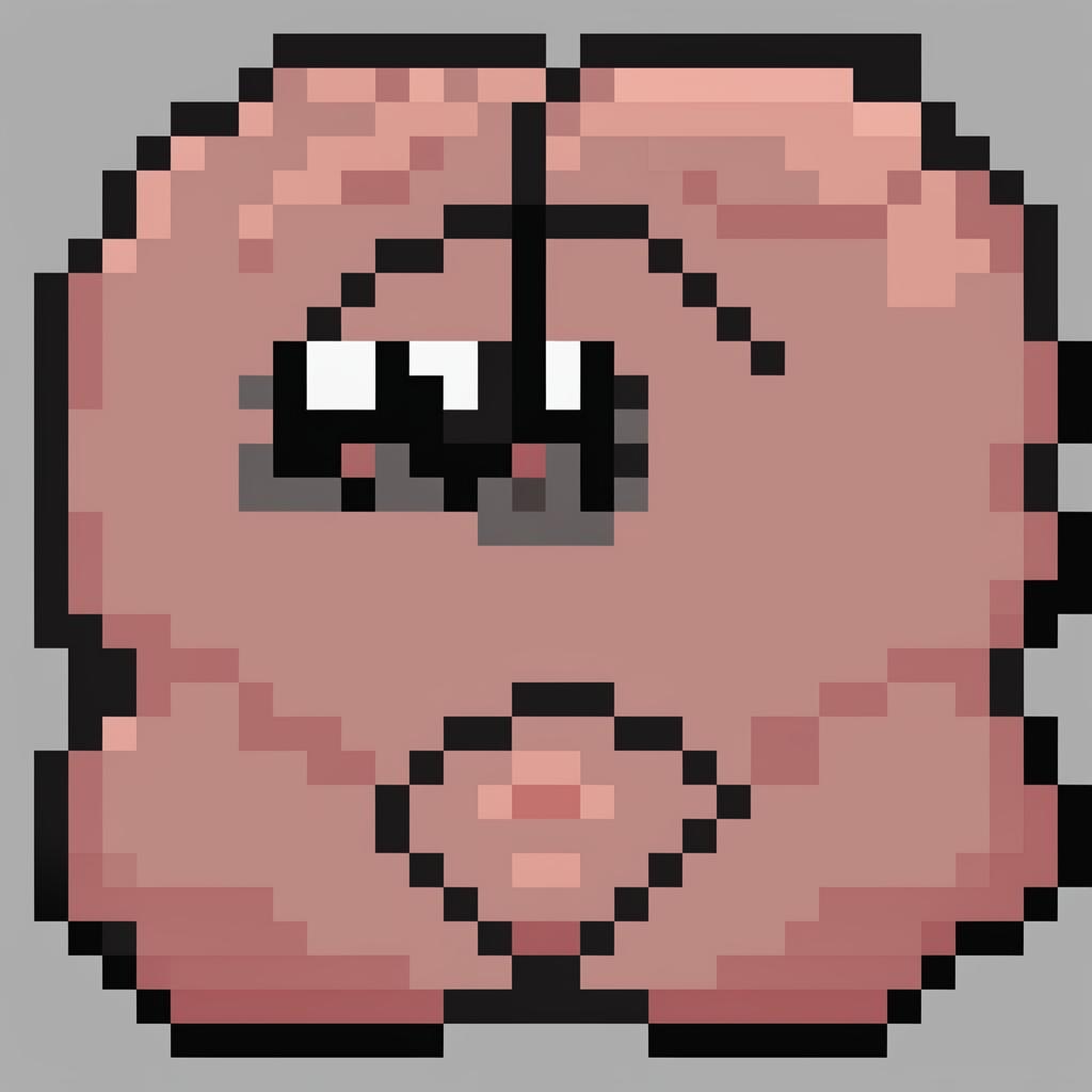 This is a 32x32 pixel art representation of the 'Big Brain' meme guy