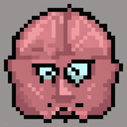 This is a 32x32 pixel art representation of the 'Big Brain' meme guy