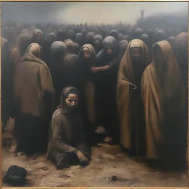 The artist's powerful painting depicted the dehumanisation of refugees, highlighting the harsh realities faced by displaced people.