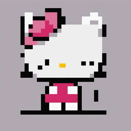 This is a 32x32 pixel art representation of Hello Kitty