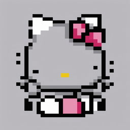 This is a 32x32 pixel art representation of Hello Kitty