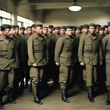 The movie depicted scenes of soldiers being cantoned in temporary barracks during the war.