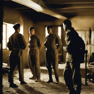 The movie depicted scenes of soldiers being cantoned in temporary barracks during the war.