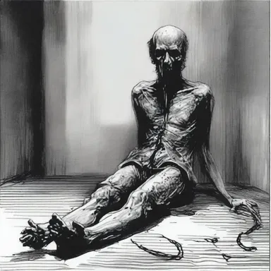 The horror novel described a gruesome scene where the deranged killer flensed the skin from their victims as a twisted form of punishment.
