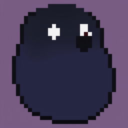 This is a 32x32 pixel art representation of No-Face from 'Spirited Away'