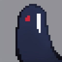 This is a 32x32 pixel art representation of No-Face from 'Spirited Away'