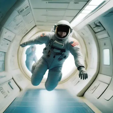 In the science fiction novel, the characters often horse around in zero gravity.