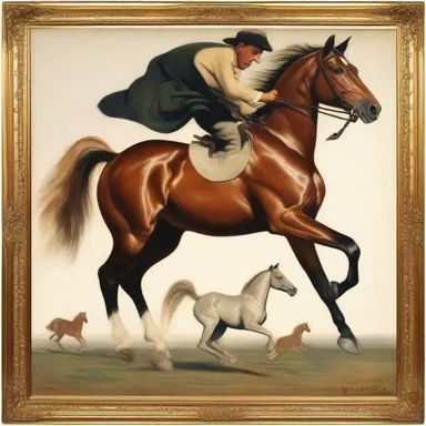 The eccentric artist loved to incorporate images of horses horsing around in his paintings.