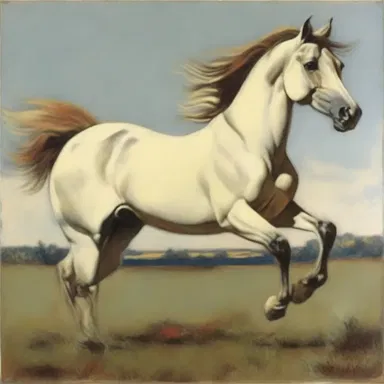 The eccentric artist loved to incorporate images of horses horsing around in his paintings.
