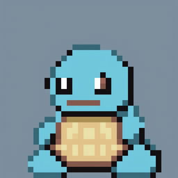 This is a 32x32 pixel art representation of the Pokemon character, Squirtle