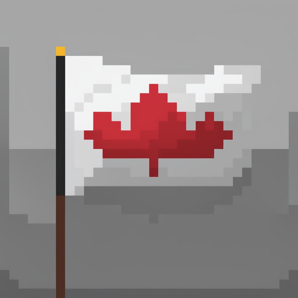 This is a 32x32 pixel art representation of the Canadian flag