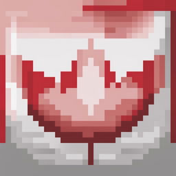 This is a 32x32 pixel art representation of the Canadian flag