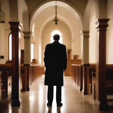 In the movie, the detective waits in the narthex for the suspect to exit the church.