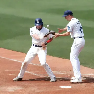 The batter swung wildly at the submarine pitch, but the ball struck him in the face, causing a gruesome injury.