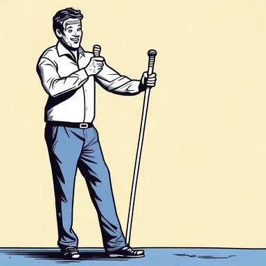 Why did the infirm comedian use a walking stick during his stand-up routine? Because he wanted to make sure his jokes had a good 'kick'!