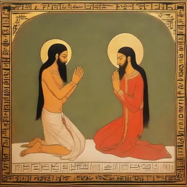 The painting depicted a suer kneeling before his beloved.