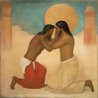 The painting depicted a suer kneeling before his beloved.