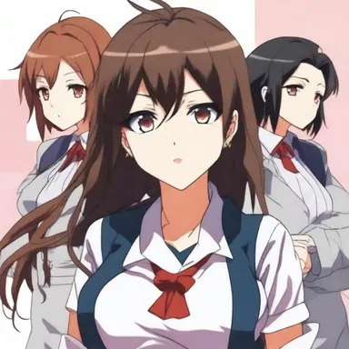 The protagonist in the anime series had multiple suers vying for her affection.