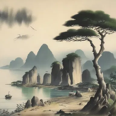 The outlying islands depicted in the landscape painting showcased the beauty of nature in remote regions.