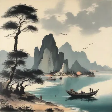 The outlying islands depicted in the landscape painting showcased the beauty of nature in remote regions.