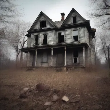 The old abandoned house served as the perfect setting for a horror movie, located in an outlying area of the town.