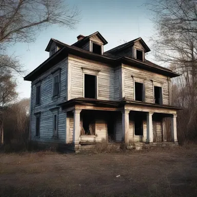 The old abandoned house served as the perfect setting for a horror movie, located in an outlying area of the town.