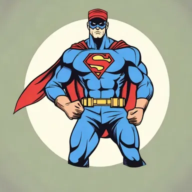 The superhero character is always depicted wearing a service cap to highlight his military training and bravery.