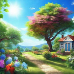 A digital art image depicting a beautiful present day