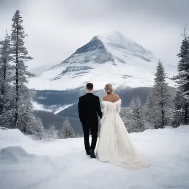 The couple stood hand in hand, gazing at the mesmerizing sight of the snow rolling down the mountain, feeling the magic of nature's embrace.