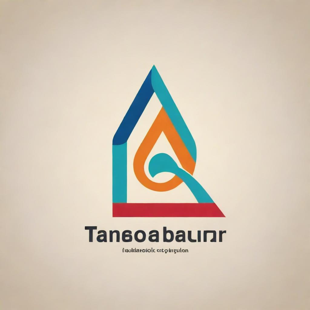 A logo for 'Tangga Belajar', integrating elements of education and staircases. The design should be simple, elegant and communicate progress and knowledge