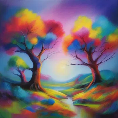 The artist added vibrant colors to the painting to make it appear more alive, as if a magical atmosphere supervenes.