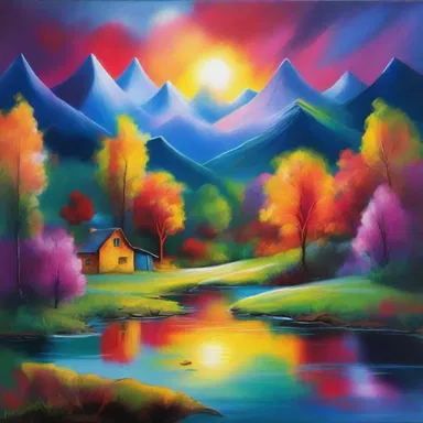 The artist added vibrant colors to the painting to make it appear more alive, as if a magical atmosphere supervenes.