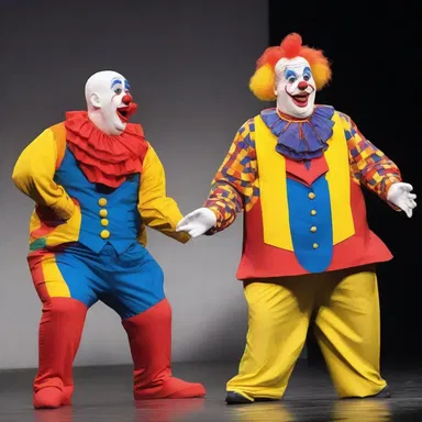 The awkward contretemps between the two clowns during their performance left the audience in stitches.