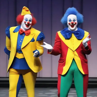 The awkward contretemps between the two clowns during their performance left the audience in stitches.