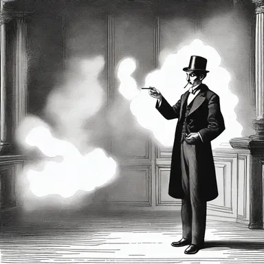The magician's assistant vanished into an illusory puff of smoke, leaving the audience amazed and bewildered.