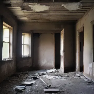 The dilapidated house was in such a state of disrepair that it was considered unliveable, with crumbling walls and a leaking roof.