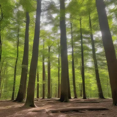The sacred grove was filled with towering pine trees, symbolizing everlasting life and spirituality.