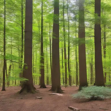 The sacred grove was filled with towering pine trees, symbolizing everlasting life and spirituality.