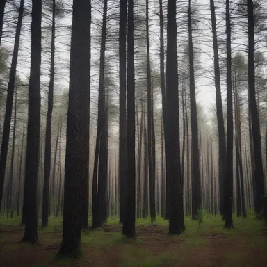 The darkness of the dense pine forest sent shivers down their spines.