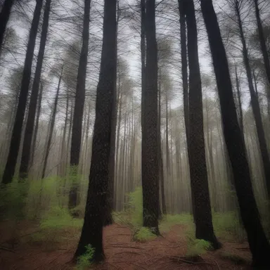 The darkness of the dense pine forest sent shivers down their spines.