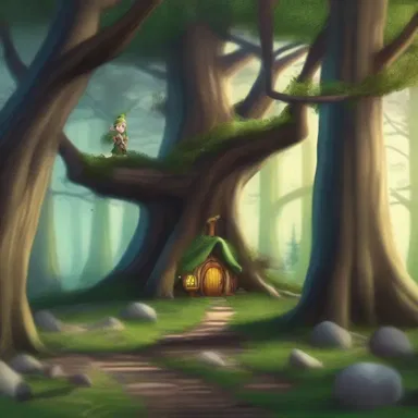 The enchanted elf kingdom was nestled deep within the ancient pine woods.