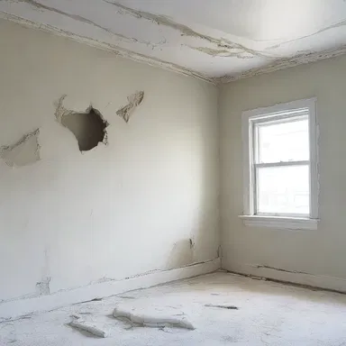 The interior designer used spackle to fill the cracks and holes in the plaster walls before painting.
