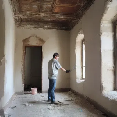 During the restoration of the old castle, workers used spackle to repair the damaged walls and ceilings.