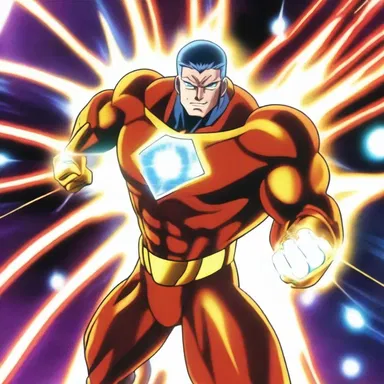 The superhero in the anime had the ability to control strontium and used it to generate energy beams.