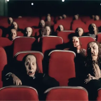 The horror movie scene was so terrifying that it made the viewers grip their seats insensibly.